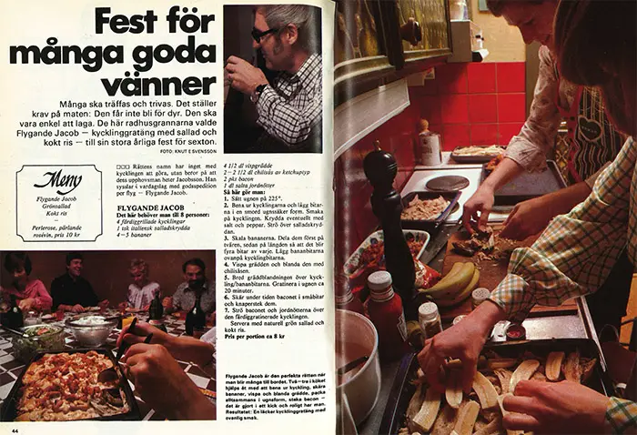 Original 1976 Allt om Mat magazine feature introducing Flygande Jacob